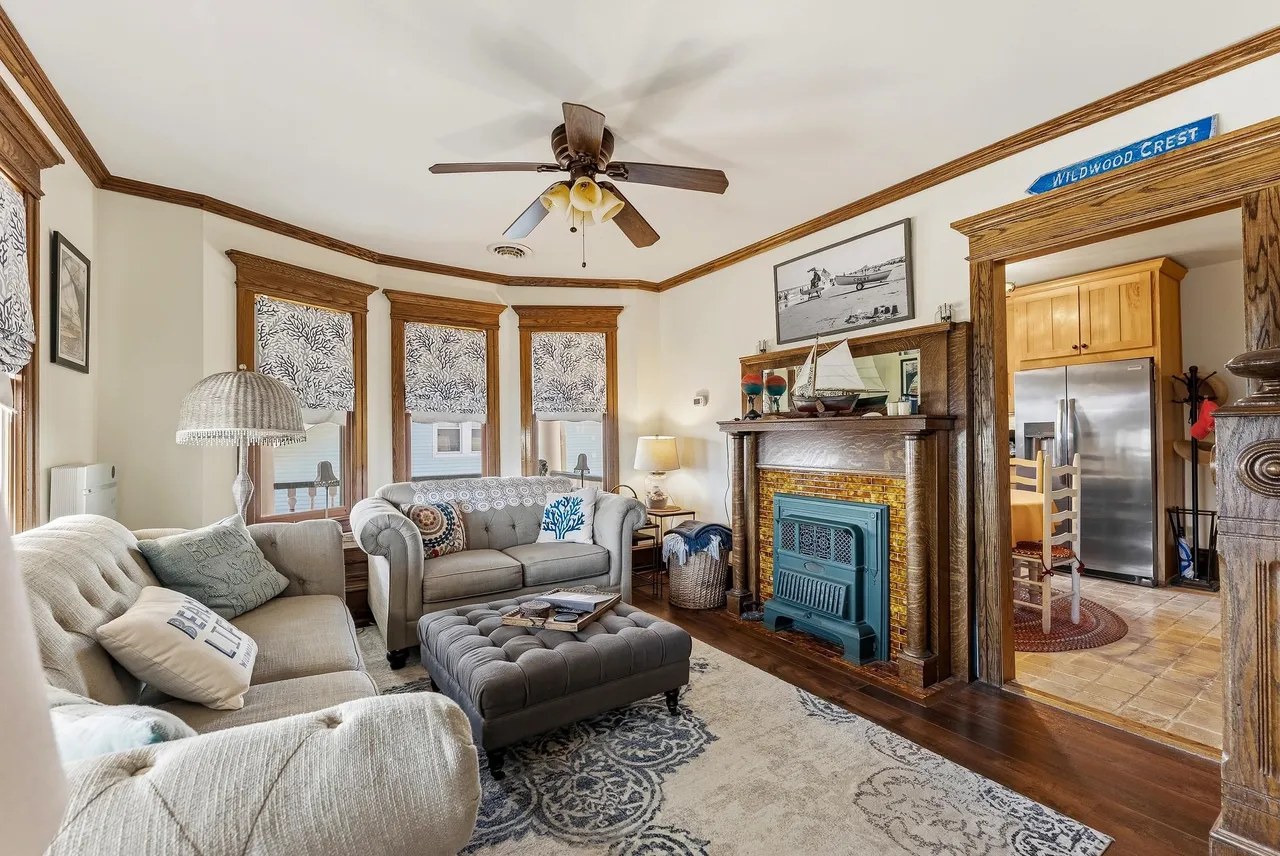 Open view from living room toward kitchen